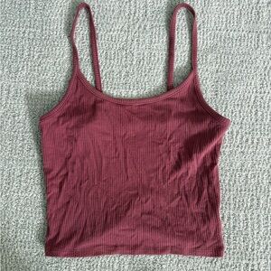 American Eagle Outfitters Red Sleeveless Crop Camisole